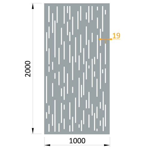 Designová výplň, laserem vypálený vzor 8312, AL plech rozměr 1000x2000x3,0mm, bez povrchové úpravy
